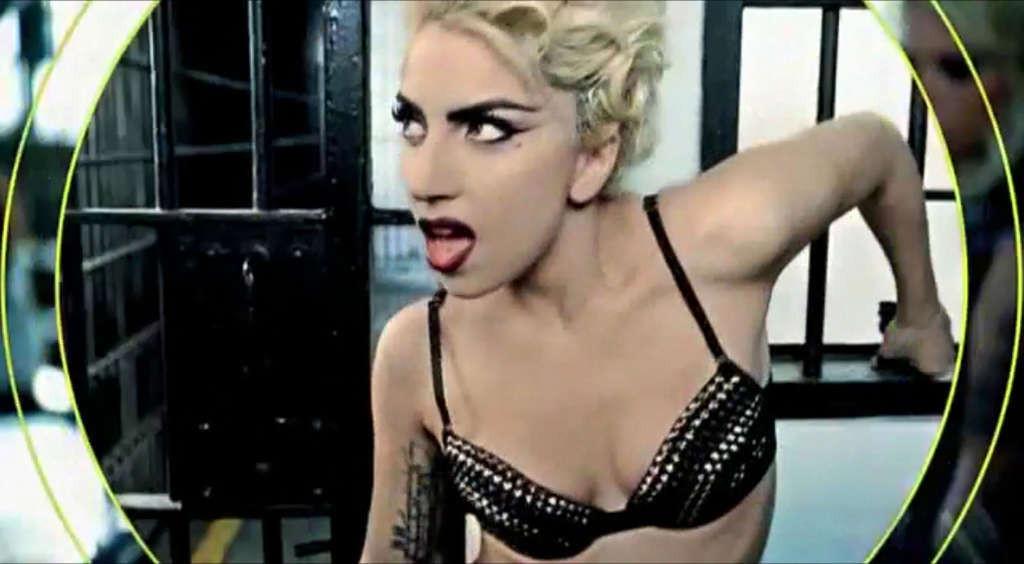10P Lady Gaga showing her nice ass in thong in women prison in new video spot