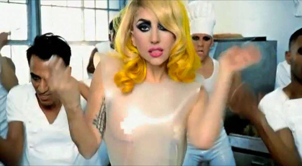 10P Lady Gaga showing her nice ass in thong in women prison in new video spot