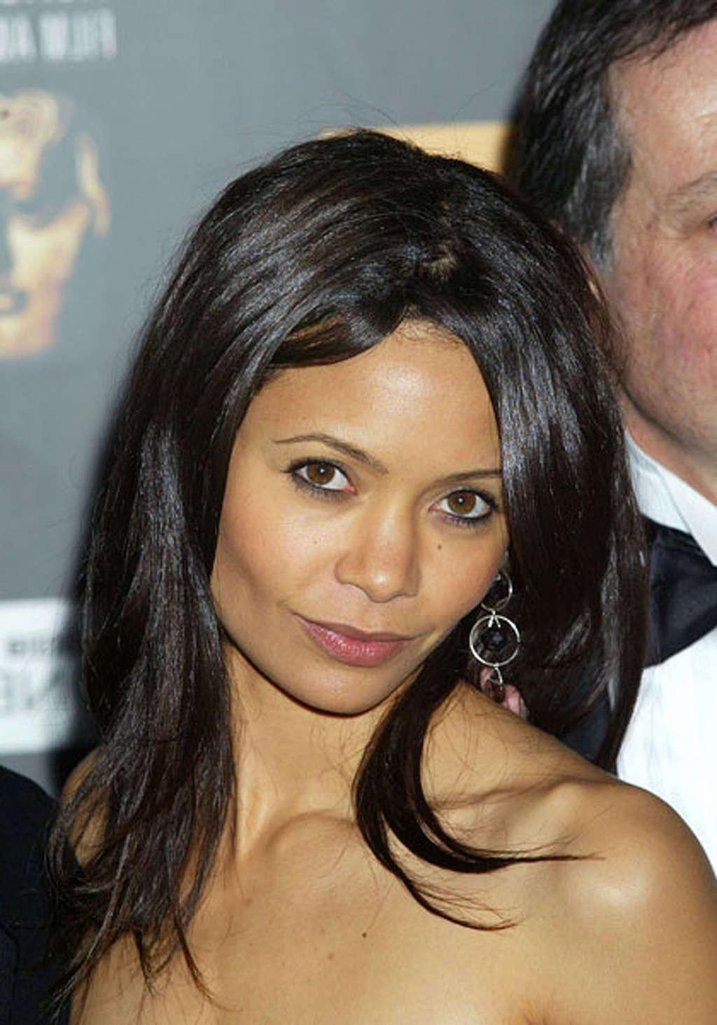 16P Thandie Newton showing her tits and thong slip paparazzi shoots