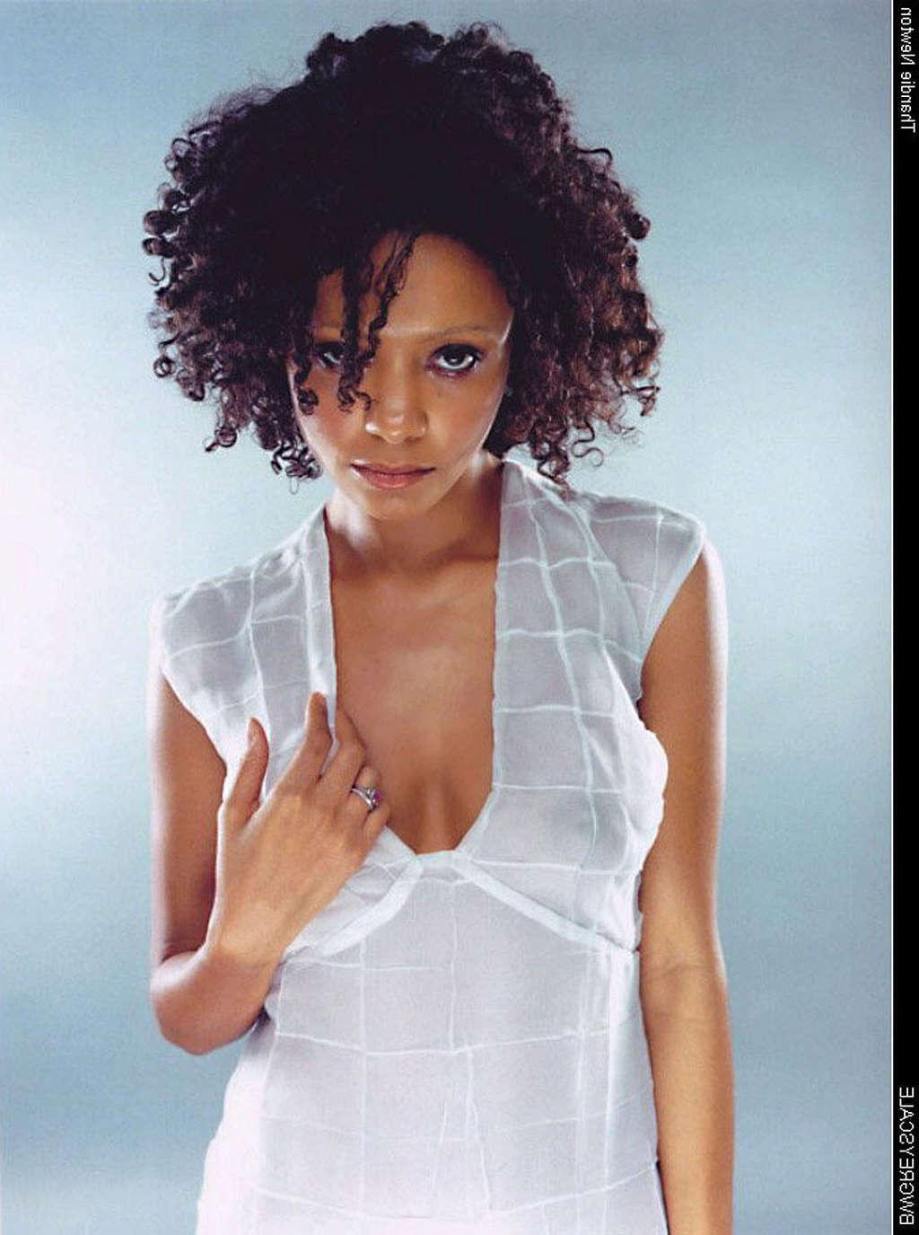 16P Thandie Newton showing her tits and thong slip paparazzi shoots