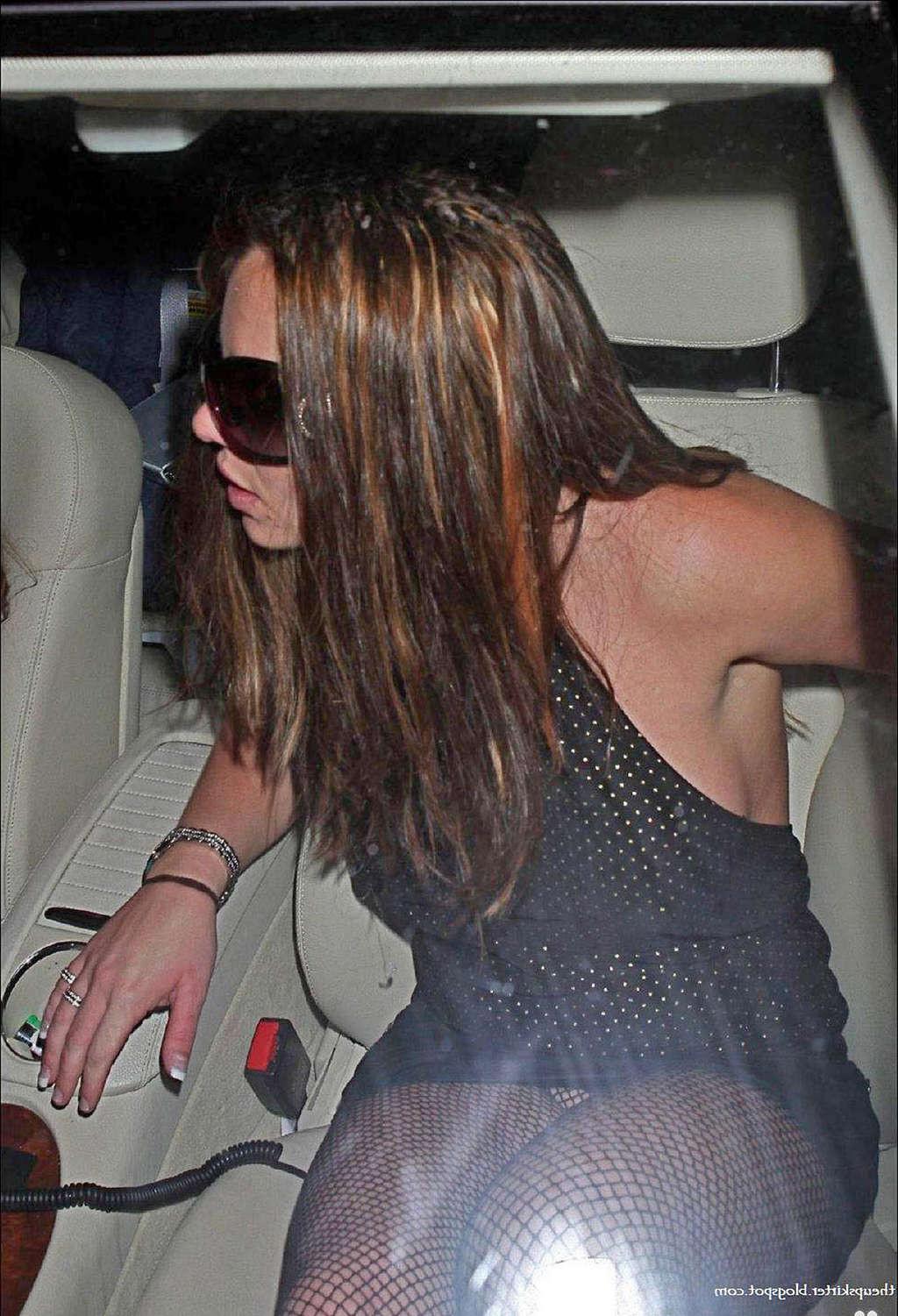 16P Britney Spears showing sexy tits and nice pussy under black skirt