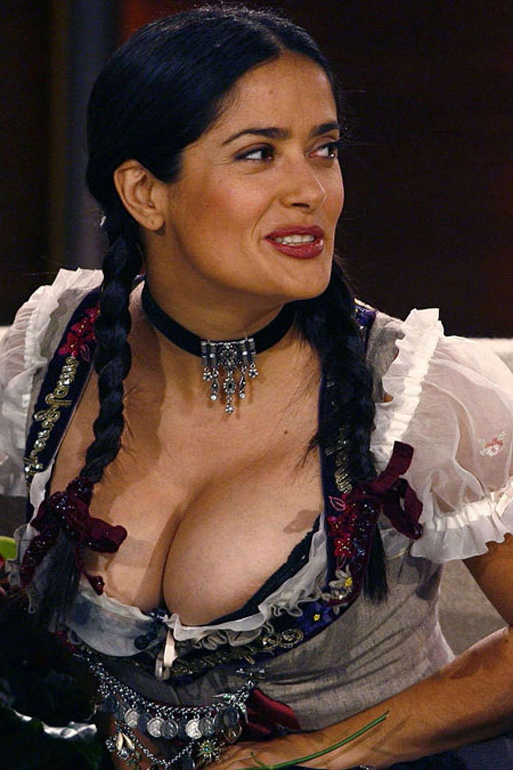 16P Salma Hayek showing her sexy body and extremely huge tits