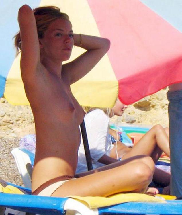 15P Sienna Miller in bikini and sunbathing topless