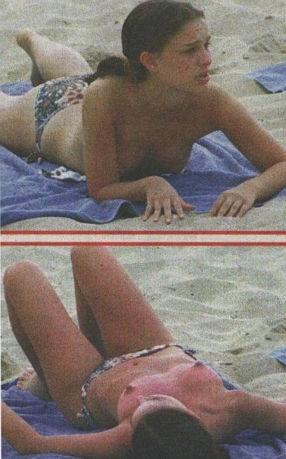 15P cute actress Natalie Portman nude on the beach