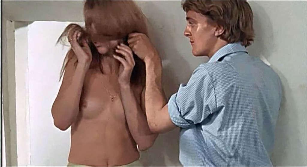 16P Jane Birkin exposing her nice tits and pussy and posing in stockings