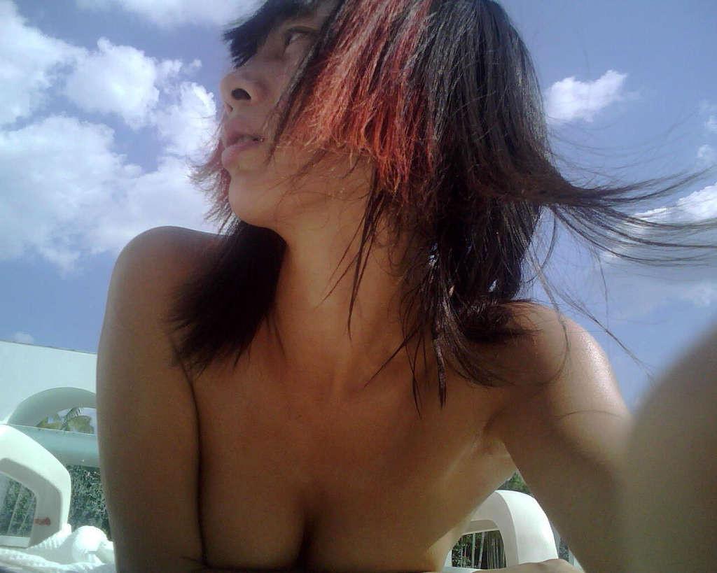 16P Bai Ling posing topless in private nude pictures and nipple slip