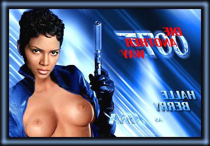 16P Halle Berry showing her pussy and tits and fucking hard