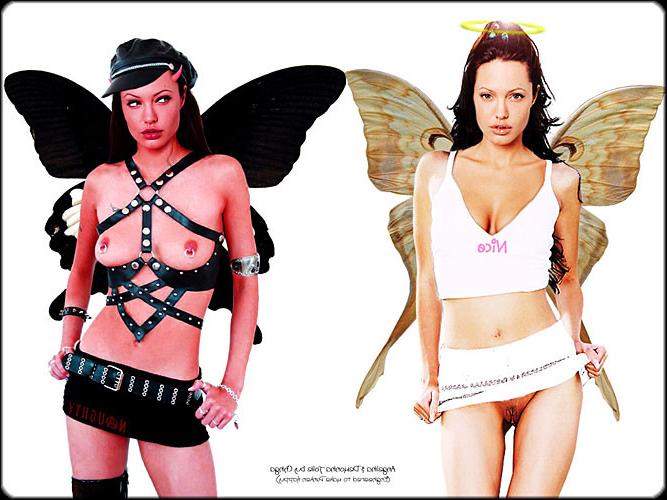 16P Angelina Jolie showing her pussy and tits and fucking hard