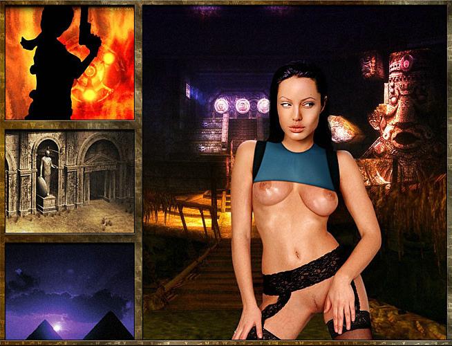 16P Angelina Jolie showing her pussy and tits and fucking hard