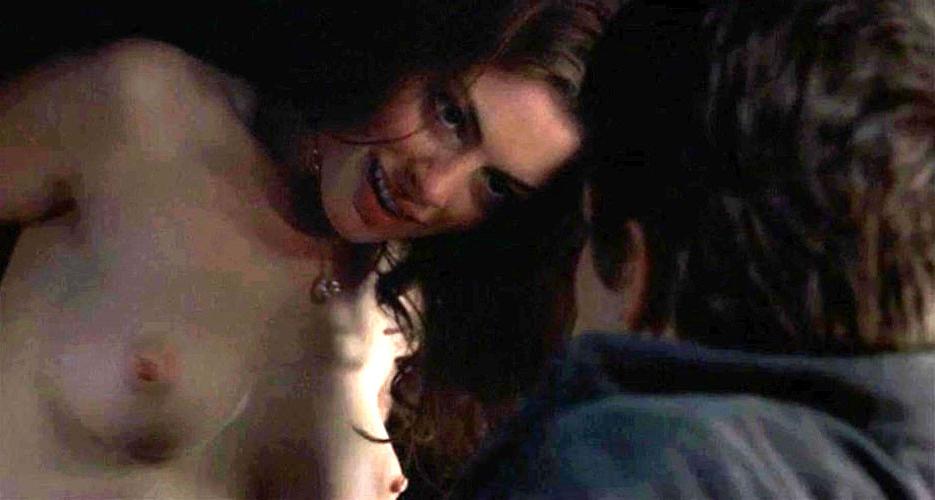 10P Anne Hathaway exposing her nice big tits in some nude movie caps