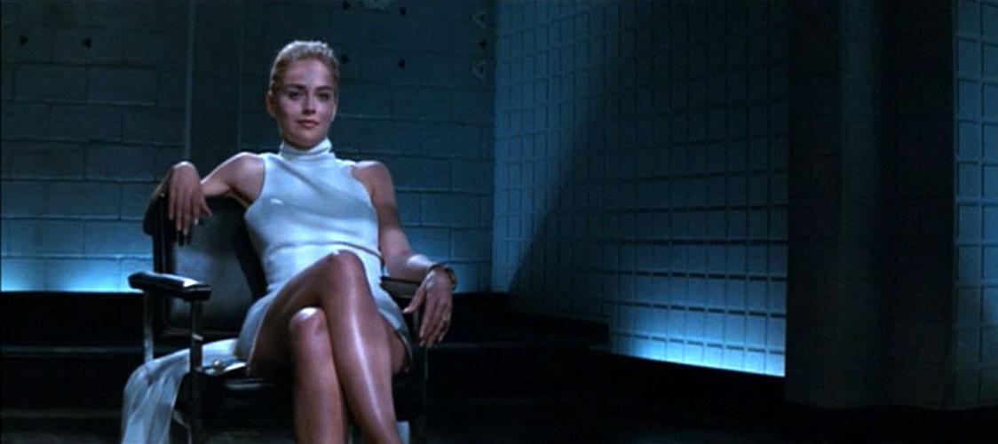 10P Sharon Stone exposing her nice pussy while crossing legs in nude movie caps