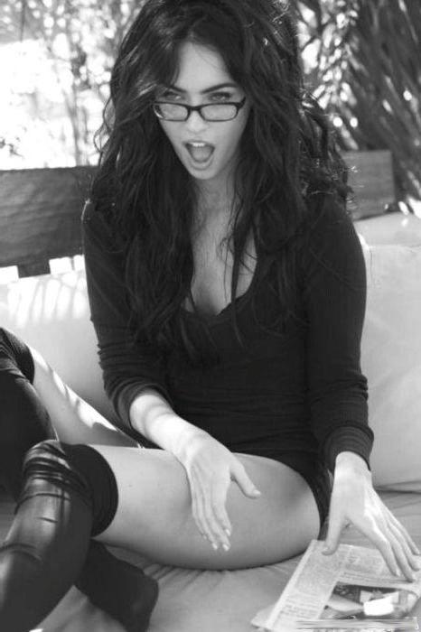 15P Megan Fox dressed like teacher and shows tattoo
