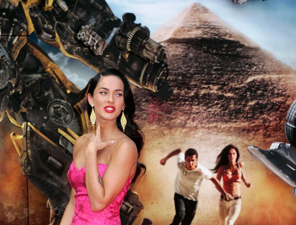 15P Megan Fox dressed like teacher and shows tattoo