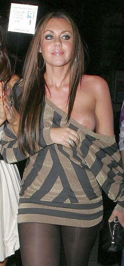 16P Michelle Heaton exposing her nice big tits paparazzi pictures and posing sexy