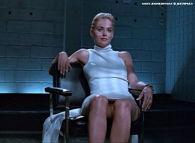16P Sharon Stone exposing her pussy upskirt while crossing legs