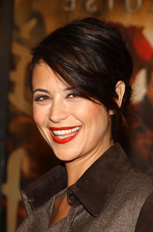 10P Catherine Bell showing her nice big tits in see thru dress paparazzi pictures an