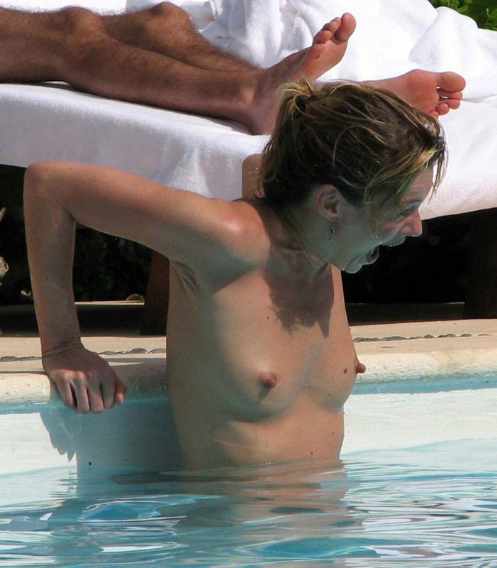 15P Celebrity Kate Moss posing and showing her small tits