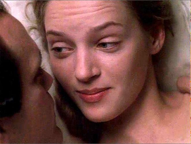 15P Uma Thurman showing her nice big tits in nude movie scenes