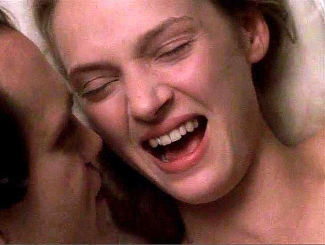 15P Uma Thurman showing her nice big tits in nude movie scenes
