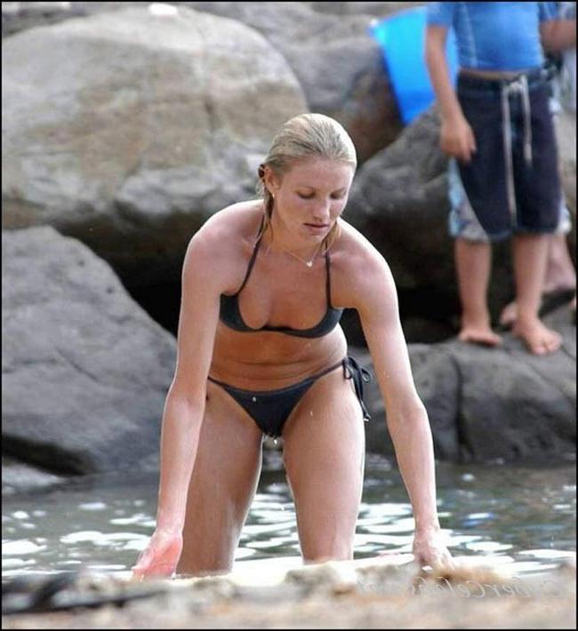15P Celebrity Cameron Diaz shoing exposed perky tits