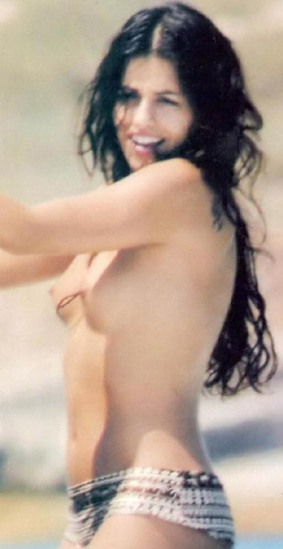 14P Celebrity Monica Cruz nude topless on the beach