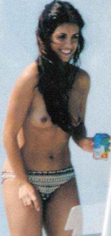 14P Celebrity Monica Cruz nude topless on the beach