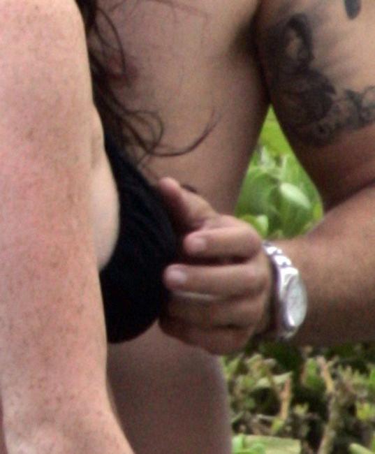 15P Celebrity Lindsay Lohan gets her tits grabbed by a guy