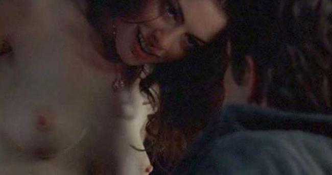 15P Celebrity Anne Hathaway nice see thru boobs