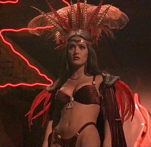 16P Salma Hayek showing her nice big tits and fucking