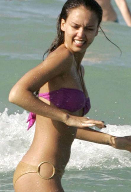 20P Celebrity Jessica Alba in sexy bikini and nice see thru nipples