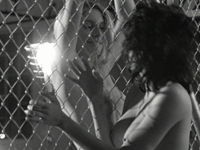 20P Black hair sexy celebrity Angelina Jolie nude in lesbian action