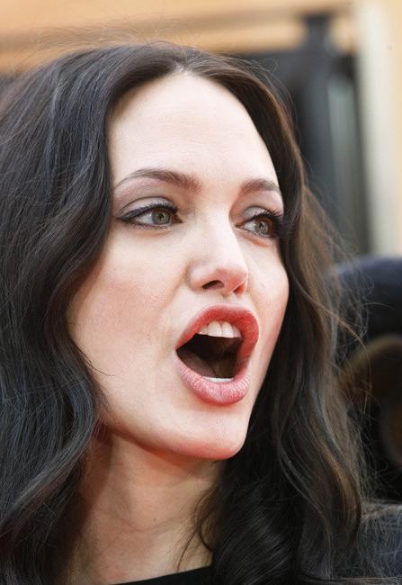 20P Black hair sexy celebrity Angelina Jolie nude in lesbian action