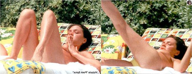 20P Amazing celebrity brunette model Victoria Beckham exposed boobs