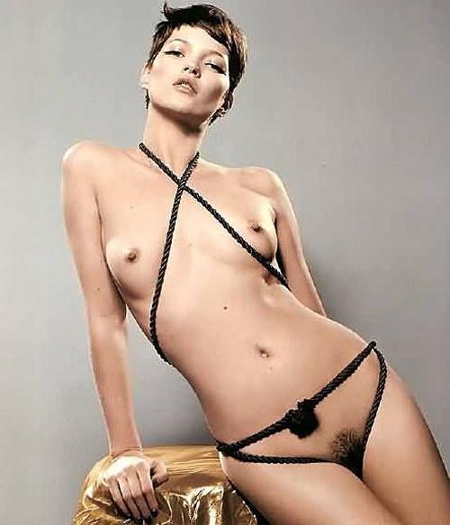 16P Kate Moss showing her nice small tits on beach