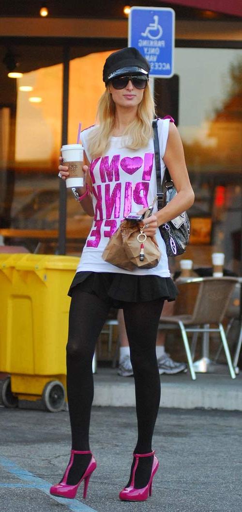 16P Paris Hilton showing her nice legs in mini skirt