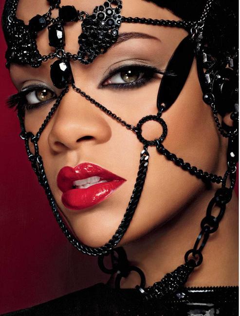 15P Celebrity black singer Rihanna wearing sexy see through dress