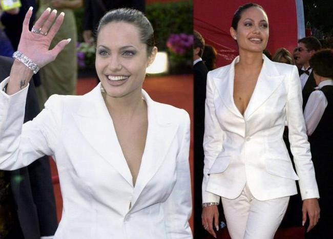 15P Celebrity actress Angelina Jolie exposed nude boobs