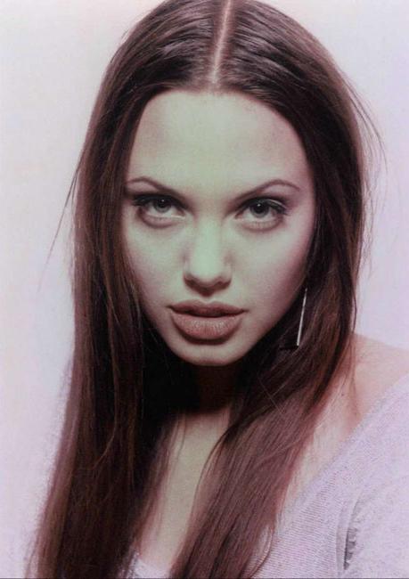 15P Celebrity actress Angelina Jolie lovely big nude boobs outdoor