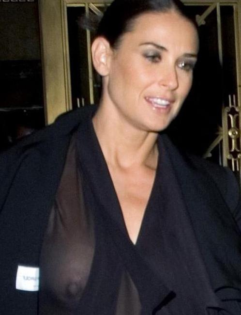15P Sexy milf celebrity Demi Moore in nice see through lingerie