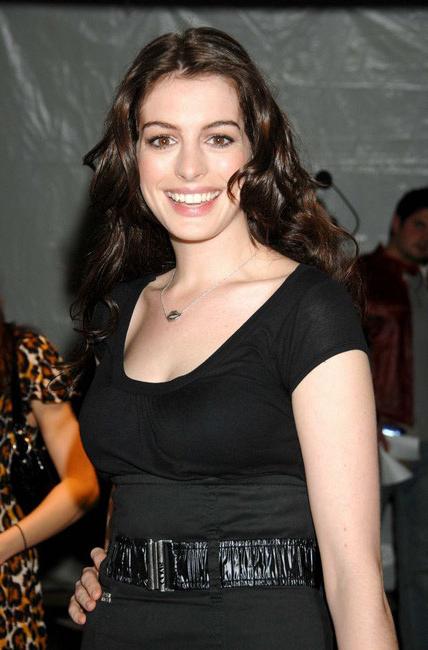 15P Sweet celebrity babe Anne Hathaway in nice see through dress