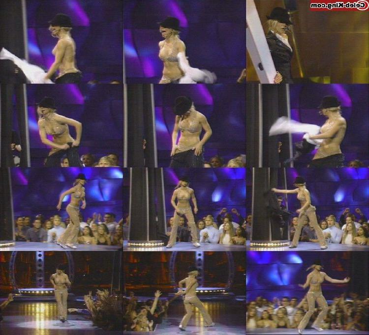 16P Hot celebrity Britney Spears showing off her sexy boobs