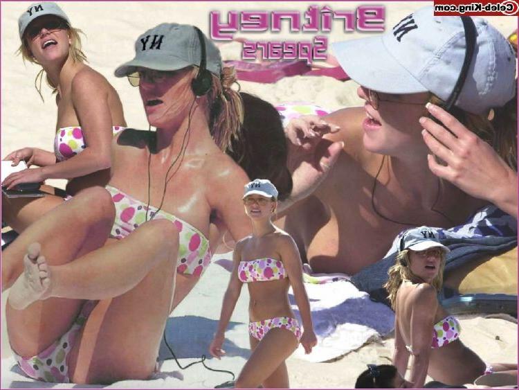 16P Hot celebrity Britney Spears showing off her sexy boobs