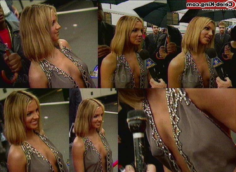16P Hot celebrity Britney Spears showing off her sexy boobs