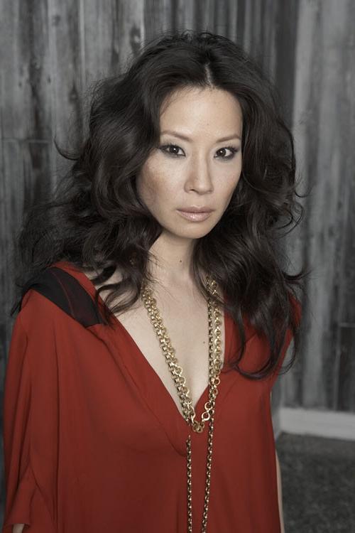 16P Lucy Liu showing her nice small tits in water and posing sexy