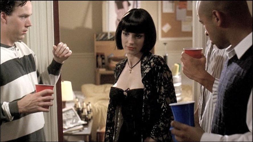 16P Winona Ryder showing her nice small tits and gets fucked hard