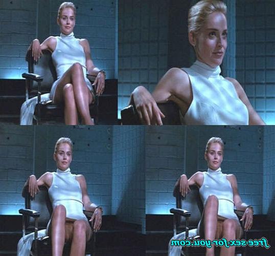 16P Sharon Stone showing her shaved pussy and big tits to paparazzi