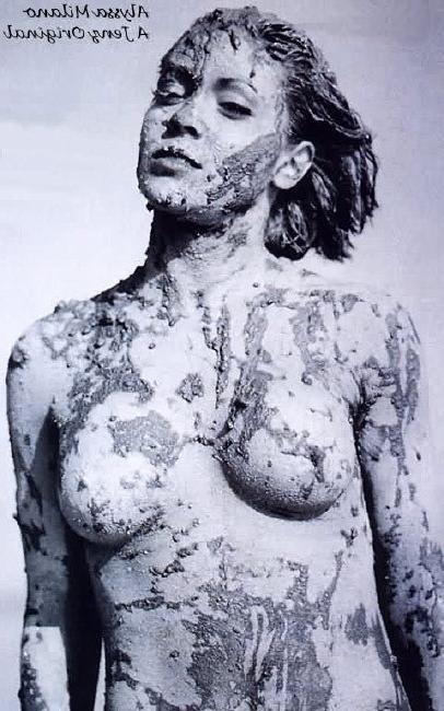 15P Celebrity Alyssa Milano nude tits in fetish sex scene caps