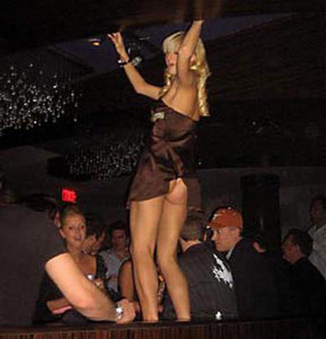 15P Celebrity Paris Hilton sexy upskirt and nasty nipple slip