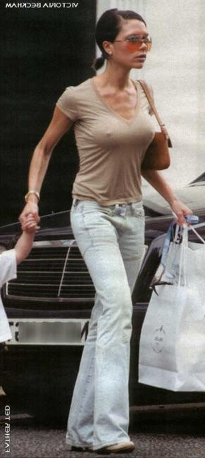 15P Victoria Beckham hard nipples and nude boobs on the beach