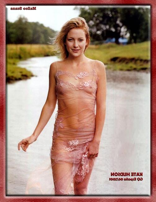 16P Celebrity Hudson Kate shows nude perky tits
